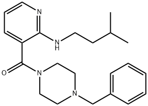 [2-[(3-甲基丁基)氨基]-3-吡啶基][4-(苯基甲基)-1-哌嗪基]甲酮 结构式