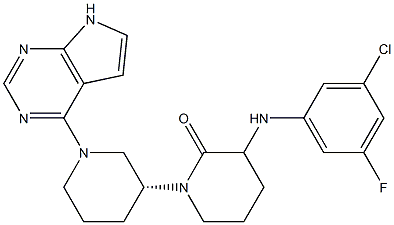 [1,3'-Bipiperidin]-2-one, 3-[(3-chloro-5-fluorophenyl)aMino]-1'-(7H-pyrrolo[2,3-d]pyriMidin-4-yl)-, (3'R)- Structure