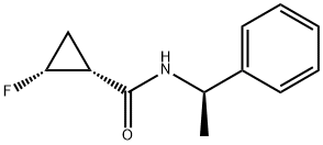 CIS-2-フルオロシクロプロピル)-N-((R)-1-フェニルエチル)アセトアミド 化学構造式