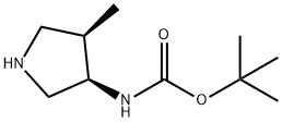 (3R,4R)-3-(BOC-氨基)-4-甲基吡咯烷 结构式