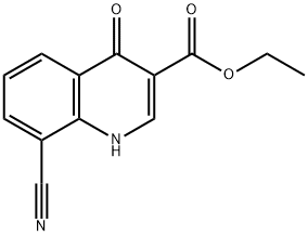 8-Cyano-4-oxo-1,4-dihydro-quinoline-3-carboxylic acid ethyl ester Structure