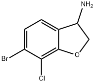 6-broMo-7-chloro-2,3-dihydrobenzofuran-3-aMine Struktur