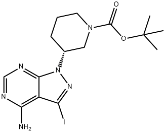 (3R)-1-Boc-3-(4-aMino-3-iodo-1H-pyrazolo[3,4-d]pyriMidin-1-yl)piperidine Struktur