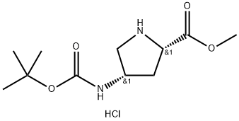 Methyl (2S,4S)-4-Boc-aMinopyrrolidine-2-carboxylate hydrochloride Structure