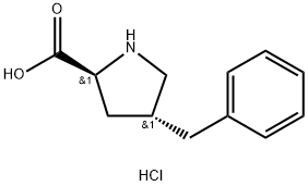 (2S,4R)-4-ベンジルピロリジン-2-カルボン酸塩酸塩 化学構造式