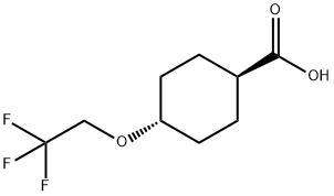 4-(2,2,2-三氟乙氧基)环己烷-1-羧酸, 128140-49-8, 结构式