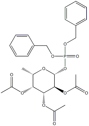 6-脱氧-BETA-L-半乳糖 2,3,4-三乙酸酯 1-[双(苄基)磷酸酯], 128473-05-2, 结构式