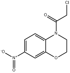 2-クロロ-1-(7-ニトロ-2H-ベンゾ[B][1,4]オキサジン-4(3H)-イル)エタノン 化学構造式