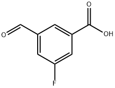3-氟-5-甲酰基苯甲酸, 1289005-85-1, 结构式