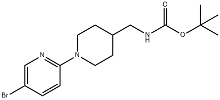 (5'-溴-3,4,5,6-四氢-2H-[1,2']二吡啶基-4-基甲基)-氨基甲酸叔丁酯 结构式