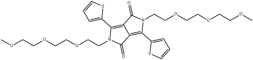 2,5-双(2-(2-(2-甲氧基乙氧基)乙氧基)乙基)-3,6-二(噻吩-2-基)吡咯并[3,4-C]吡咯-1,4(2H,5H)-二酮 结构式