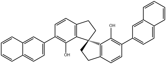 (1R)- 2,2',3,3'-tetrahydro-6,6'-di-2-naphthalenyl-1,1'-Spirobi[1H-indene]-7,7'-diol Struktur