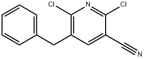 5-Benzyl-2,6-dichloronicotinonitrile Struktur