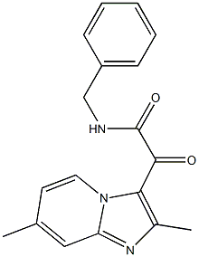 N-苄基-2-(2,7-二甲基咪唑并[1,2-A]吡啶-3-基)-2-氧代乙酰胺 结构式
