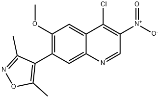 4-(4-氯-6-甲氧基-3-硝基喹啉-7-基)-3,5-二甲基异噁唑,1300031-65-5,结构式