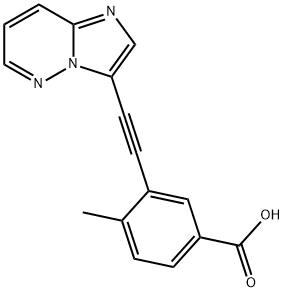3-(2-咪唑[1,2-B]吡嗪-3-基乙炔基)-4-甲基苯甲酸,1300690-48-5,结构式