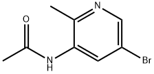 N-(5-ブロモ-2-メチルピリジン-3-イル)アセトアミド 化学構造式