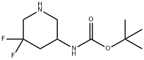 TERT-BUTYL N-(5,5-DIFLUOROPIPERIDIN-3-YL)CARBAMATE, 1303973-94-5, 结构式