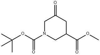 1-BOC-5-氧代哌啶-3-甲酸甲酯, 1303974-96-0, 结构式