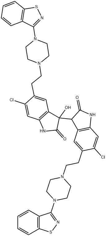 5,5'-Bis(2-(4-(benzo[d]isothiazol-3-yl)piperazin-1-yl)ethyl)-6,6'-dichloro-3-hydroxy-3,3'-biindoline-2,2'-dione|齐拉西酮相关物质C