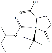 2-Butyl (S)-5-Oxo-1,2-pyrrolidinedicarboxylic Acid 1-(1,1-DiMethylethyl) Ester, 130622-04-7, 结构式