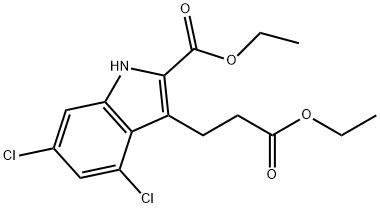 ethyl 4,6-dichloro-3-(3-ethoxy-3-oxopropyl)-1H-indole-2-carboxylate 结构式