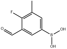 4-氟-3-醛基-5-甲基苯硼酸, 1310384-23-6, 结构式