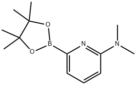 N,N-二甲基-6-(4,4,5,5-四甲基-1,3,2-二氧杂硼杂环戊烷-2-基)吡啶-2-胺 结构式