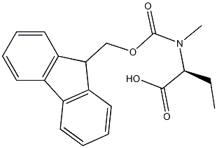 FMOC-N-メチル-L-2-アミノ酪酸 化学構造式