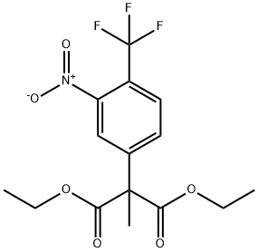 2-甲基-2-[3-硝基-4-(三氟甲基)苯基]丙二酸 1,3-二乙酯 结构式