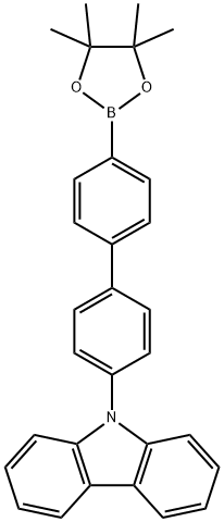 9-(4'-(4,4,5,5-Tetramethyl-1,3,2-dioxaborolan-2-yl)-[1,1'-biphenyl]-4-yl)-9H-carbazole Structure