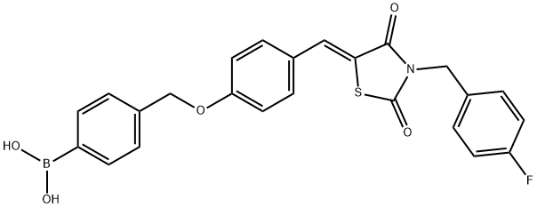 Boronic acid, B-[4-[[4-[(Z)-[3-[(4-fluorophenyl)Methyl]-2,4-dioxo-5-thiazolidinylidene]Methyl]phenoxy]Methyl]phenyl]- Structure