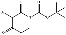 3-BroMo-2,4-dioxo-piperidine-1-carboxylic acid tert-butyl ester Struktur