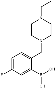 (2-((4-ethylpiperazin-1-yl)Methyl)-5-fluorophenyl)boronic acid Struktur
