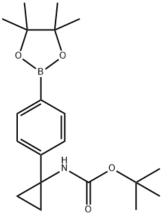 4-[1-(N-BOC-アミノ)シクロプロピル]フェニルボロン酸, ピナコールエステル 化学構造式