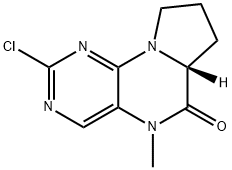 (S)-2-chloro-5-Methyl-6a,7,8,9-tetrahydropyrrolo[2,1-h]pteridin-6(5H)-one Struktur