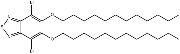 2,1,3-Benzothiadiazole, 4,7-dibroMo-5,6-bis(dodecyloxy)-
4,7-DibroMo-5,6-bis(dodecyloxy)benzo-2,1,3-thiadiazole Struktur