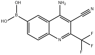4-氨基-3-氰基-2-(三氟甲基)喹啉-6-硼酸, 1315335-66-0, 结构式