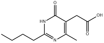 2-butyl-1,6-dihydro-4-Methyl-6-oxo-5-PyriMidineacetic acid Struktur