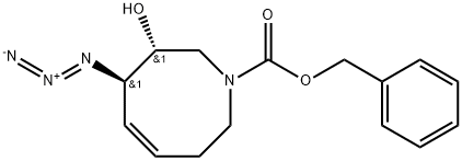 (3R,4R)-4-Azido-3,4,7,8-tetrahydro-3-hydroxy-1(2H)-azocinecarboxylic Acid PhenylMethyl Ester Structure