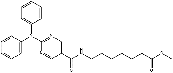 7-({2-[(1-Methyl-buta-1,3-dienyl)-phenyl-aMino]-pyriMidine-5-carbonyl}-aMino)-heptanoic acid Methyl ester 结构式