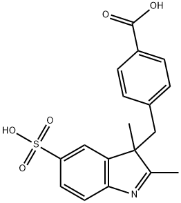 4-(2,3-DiMethyl-5-sulfo-3H-indol-3-yl)benzoic acid Structure
