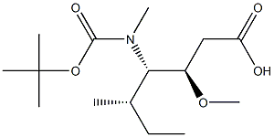 (3R,4S,5S)-4-(TERT-BUTOXYCARBONYL(METHYL)AMINO)-3-METHOXY-5-METHYLHEPTANOIC ACID, 132149-81-6, 结构式