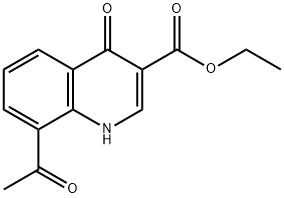 8-Acetyl-4-oxo-1,4-dihydro-quinoline-3-carboxylic acid ethyl ester Structure
