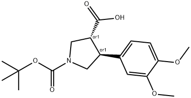 Boc-(+/-)-trans-4-(3,4-diMethoxy-phenyl)-pyrrolidine-3-carboxylic acid Structure