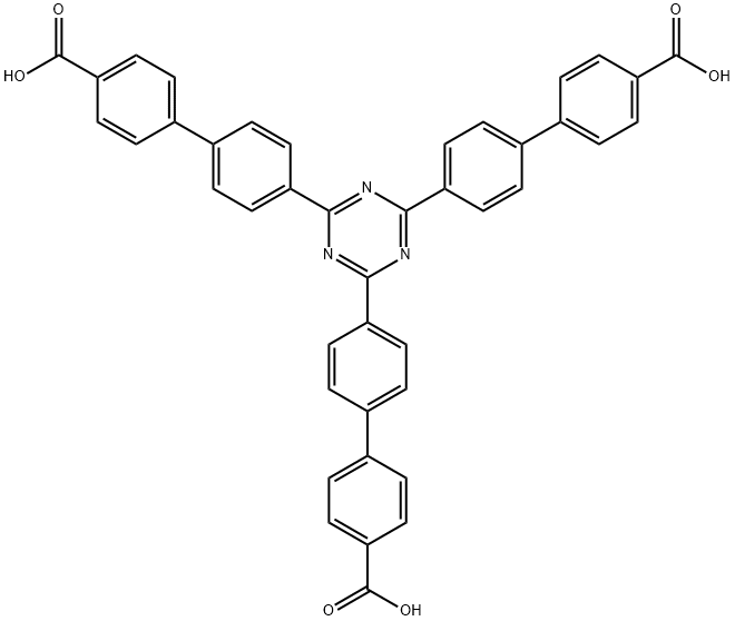 4'-[4,6-二(4'-羧基[1,1'-联苯]-4-基)-1,3,5-三嗪-2-基]-[1,1'-联苯]-4-羧酸 结构式