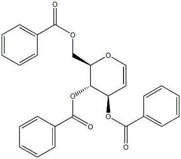3,4,6-トリ-O-ベンゾイル-D-グルカール 化学構造式