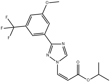 (Z)-3-[3-[3-メトキシ-5-(トリフルオロメチル)フェニル]-1H-1,2,4-トリアゾール-1-イル]プロペン酸イソプロピル 化学構造式