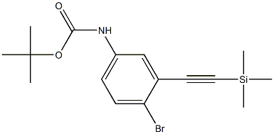 tert-butyl 4-bromo-3-((trimethylsilyl)ethynyl)phenylcarbamate Structure