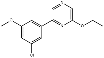 2-(3-氯-5-甲氧苯基)-6-乙氧基吡嗪 结构式